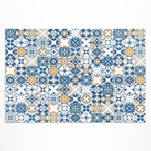 Tapis du sol vinyle imperméable PVC rectangle pour protéger et décorer un balcon