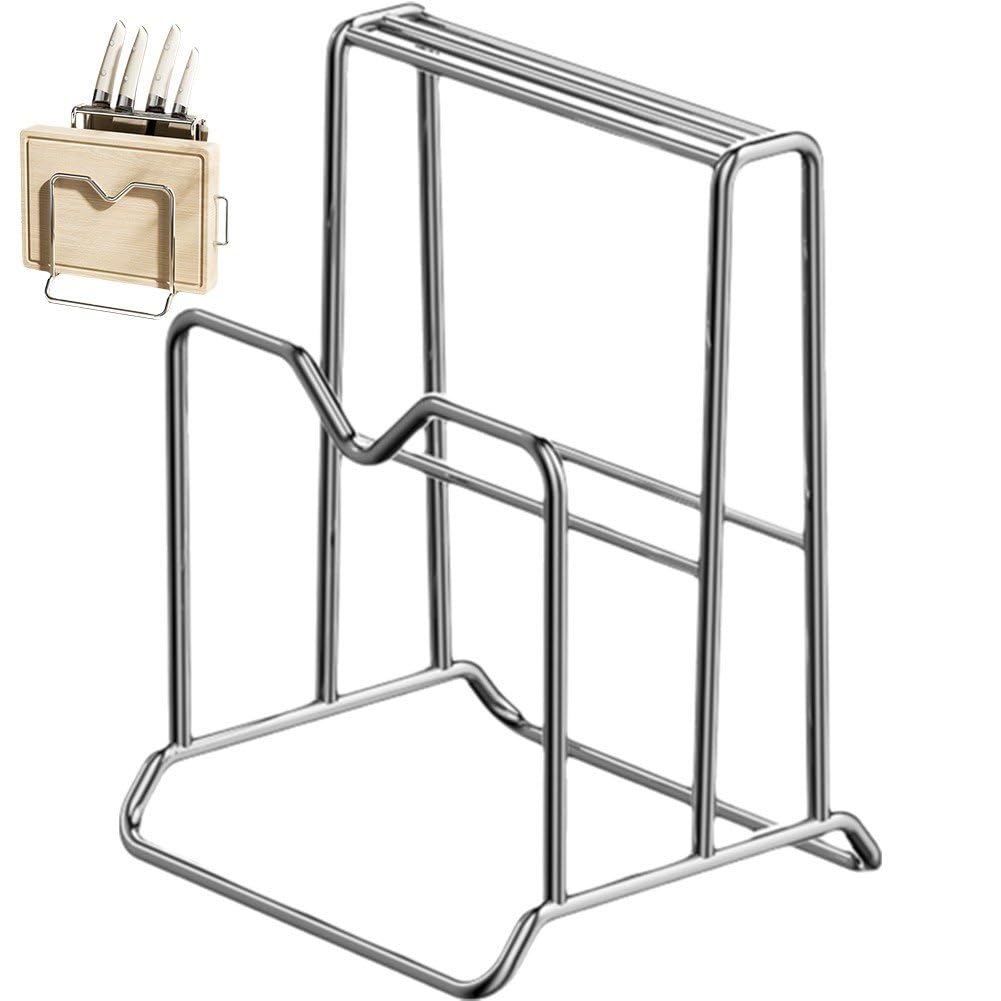 Organisateur de porte-couteau haut de gamme en acier inoxydable pour ustensiles et planches