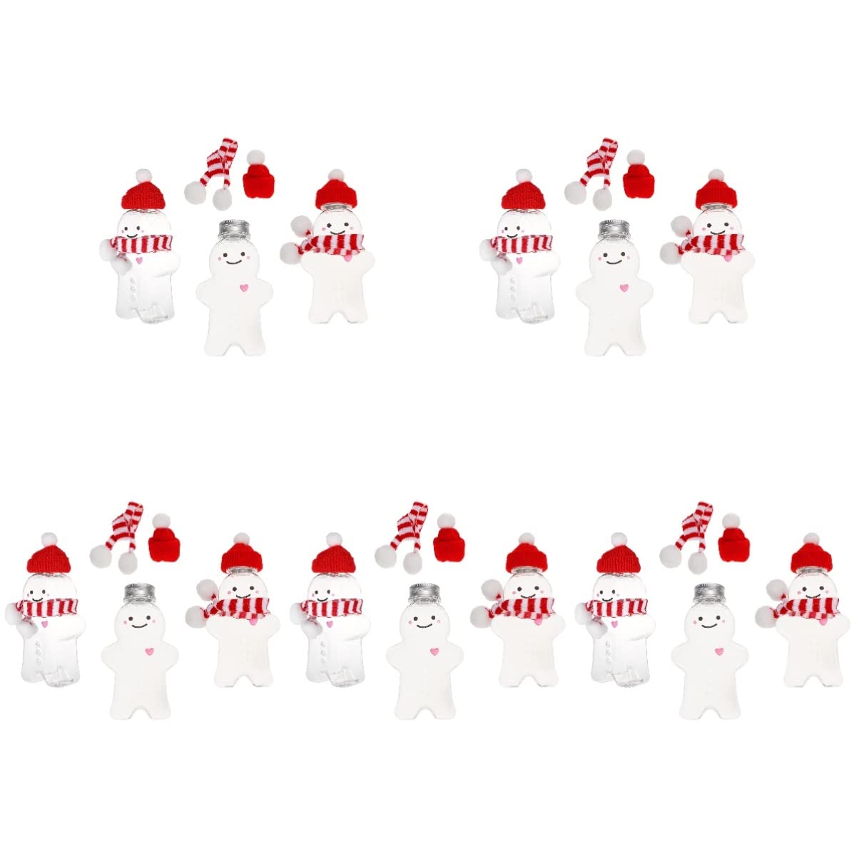 Gadpiparty Set di 15 bottiglie di Natale per biscotti, barattoli di plastica per succhi di frutta con coperchio, bottiglie per bevande di Natale, bottiglie di acqua di Natale, bottiglia di messaggio,