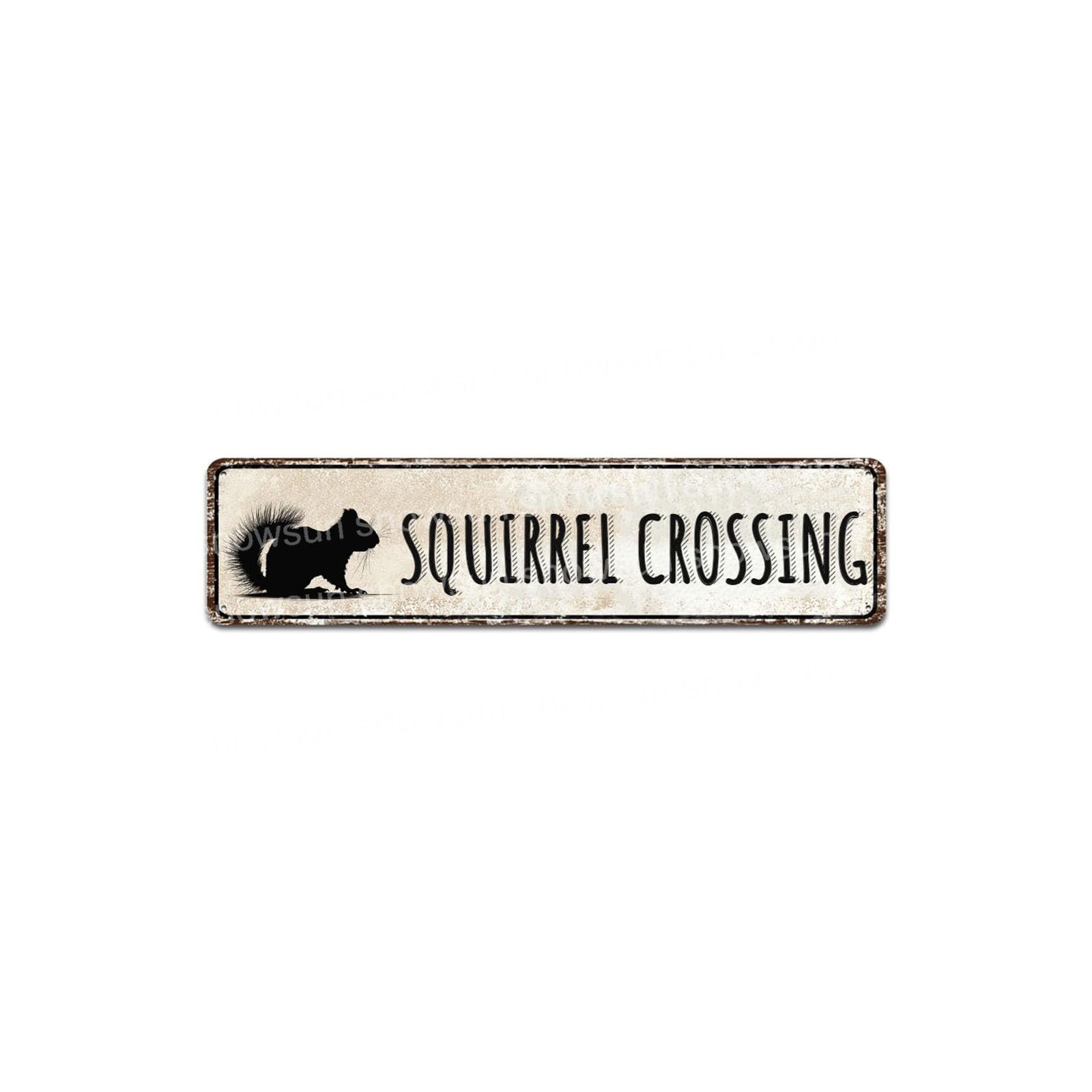 Squirrel Crossing Vintage Metal Signs Retro Tin Sign For Home Bar Office Outdoor Garden Wall Decor 4x16 Inch