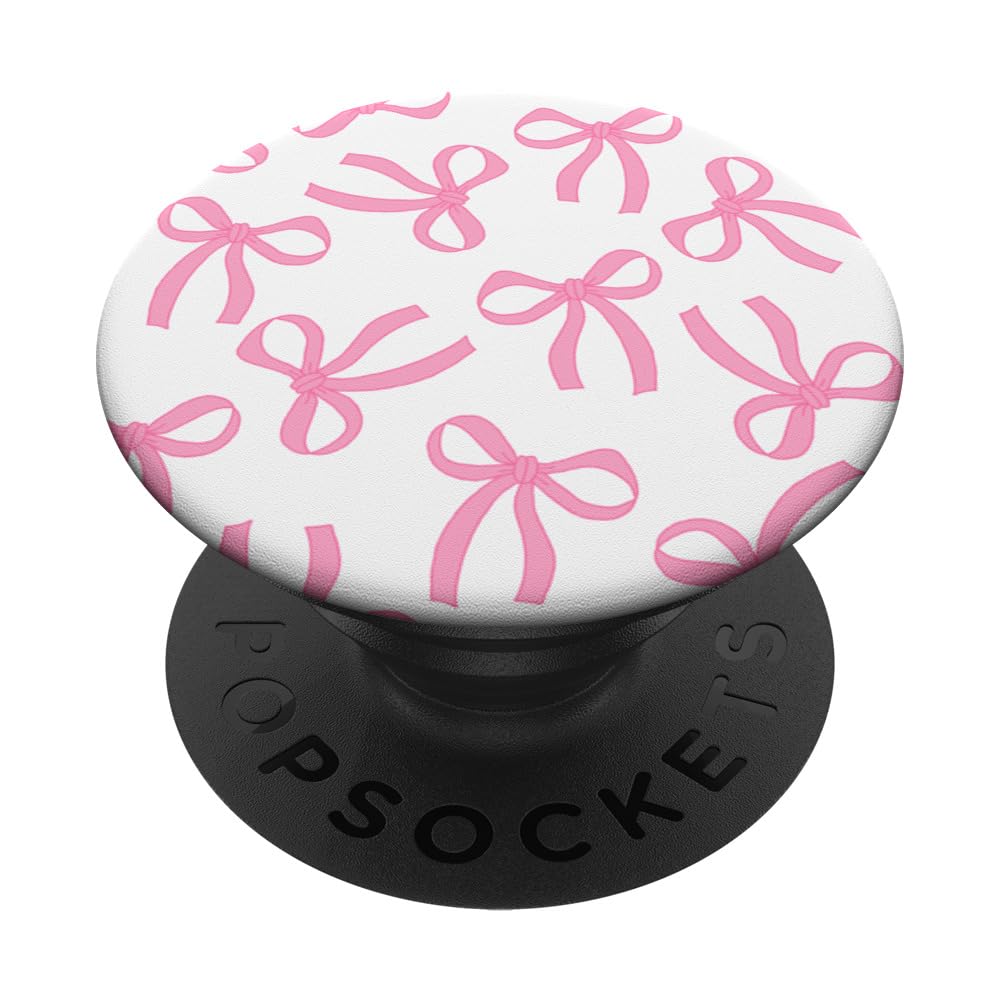 Girly Cute Coquette Pink Bows PopSockets Adhesive PopGrip