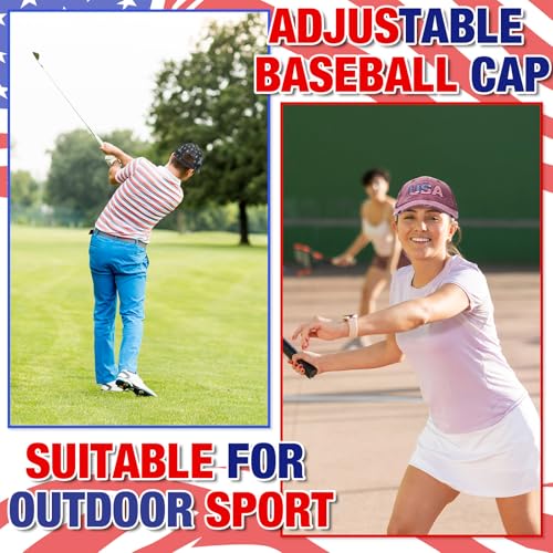 Image of Tarpop 6 Pcs American Flag Baseball Cap 250th Anniversary Tactical American Flag Hats Adjustable Washed Us Cap for Women Men