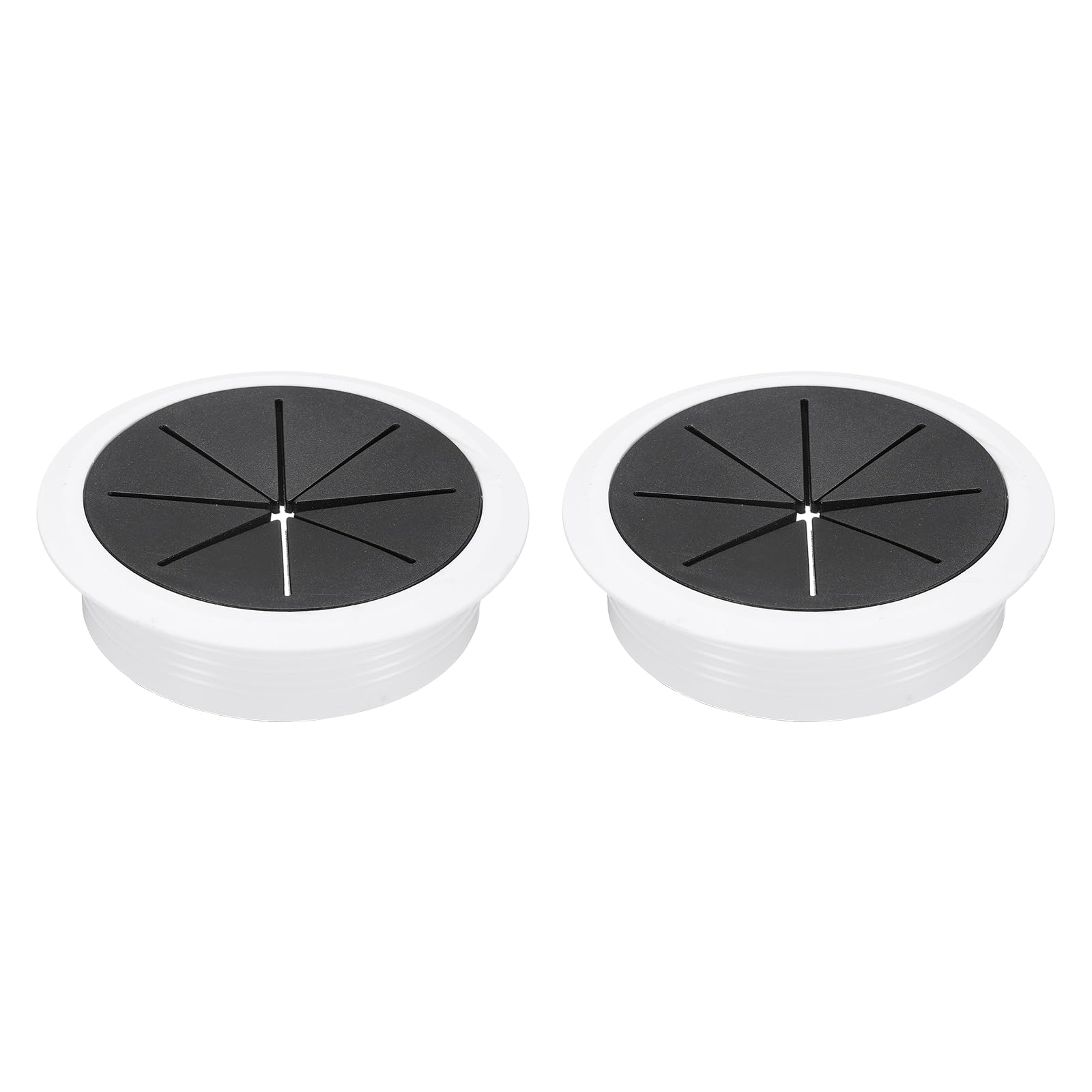 uxcell 2 Pcs Desk Grommet, 3.15 inch 80mm Desk Cable Hole Cover Wire Hole Insert for Home Office Table Cabinet Cord Organizer, Black/White