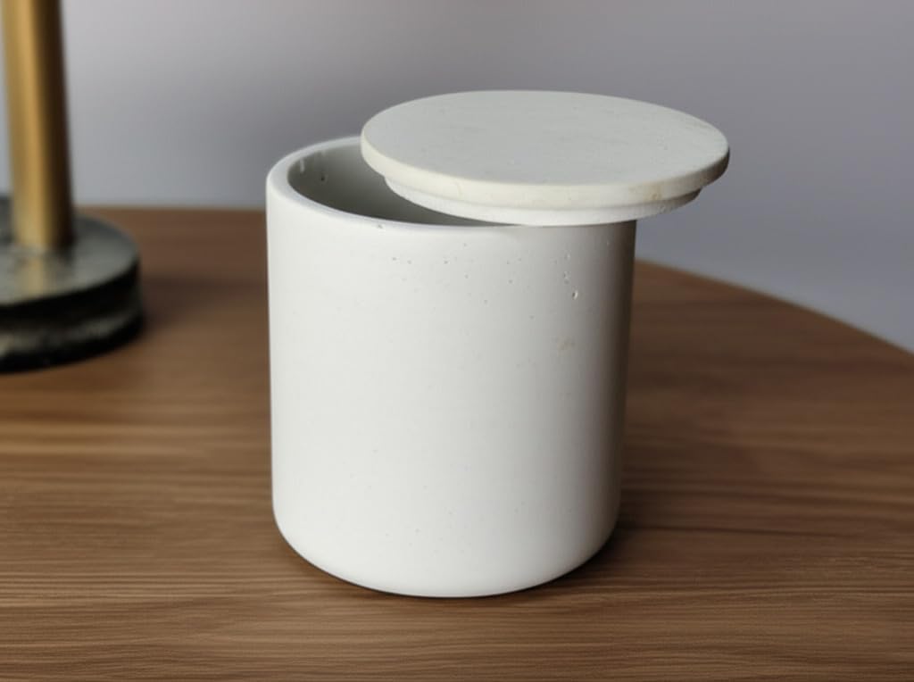 Candle Jar Silicone Mold MK3 350ml / 12oz - Candle Vessel Mold-Round Concrete Candle Jar Mold Silicone Epoxy Resin Mold Trinket Box Container Storage Mould for Jewelry Makeup Brush Candle Holder