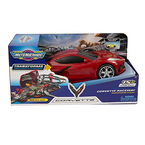 1 veicolo esclusivo incluso Grandi Giochi - AUTO CORVETTE TRASFORMABILE MICRO MACHINES, si apre e si trasforma in una grande città con 15 aree di gioco. Veicolo incluso - MCM13000