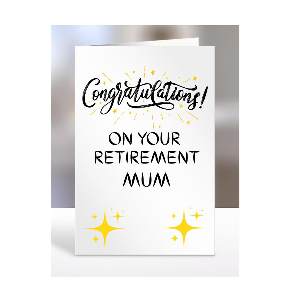 Congratulations on your retirement Mum Card, Gifts for Men, Women, Presents for Retired Man, Woman or Person, Greetings Card, Retire, A5-124_145