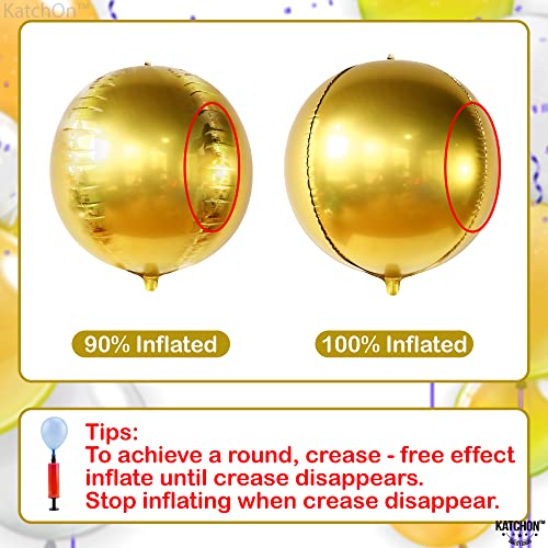 Image of KatchOn, Big Gold Foil Balloon - 22 Inch, Pack of 6 | Gold Mylar Balloons for Golden Party Decorations | Metallic Gold Balloon Birthday Party Decor, Wedding, Gold Graduation Decorations 2026