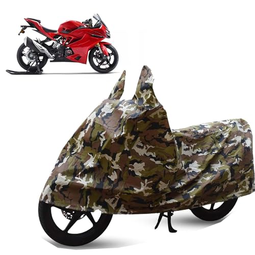 Image of Sulfar Bike Cover for TVS Apache (RR 310 BS6 (Track)) | Waterproof, Dustproof & UV Protected | All Weather Two Wheeler Cover (Army Green) New 2026 Variants
