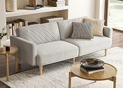 mopio 76.8" Futon Sofa Bed, Small Couch, Sleeper, Loveseat, Mid