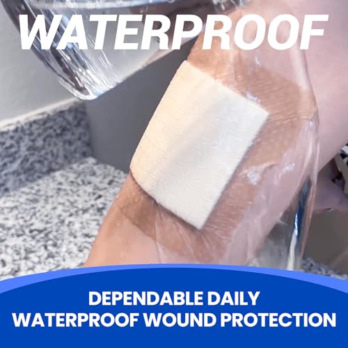 Image of Large Waterproof Bandages 4X4 Silicone Foam Dressing Sensitive Skin, 5 PCS