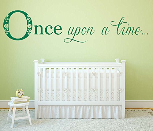 Once Upon a time Quote, Vinyl Wall Art Sticker. Mural, Decal. Home, Wall Decor. Children's Bedroom, Nursery, Playroom, Library, School (80cm Wide x 17.9cm high, Yellow)