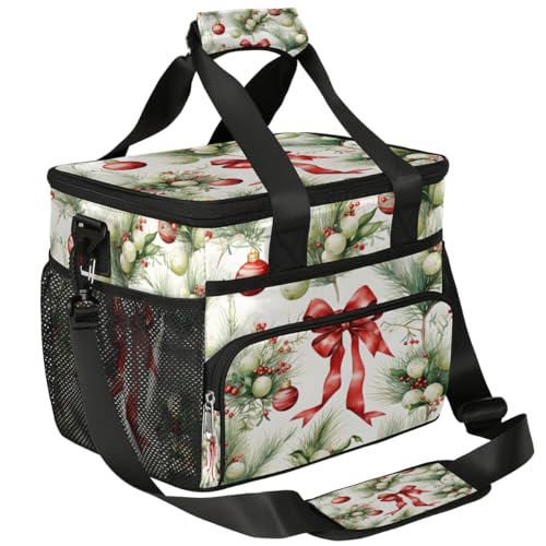 Insulated Picnic Backpack Lunch Box for Women Men Picnic Basket Tote Lunch Bag Picnic Bag Portable Lunch Bags for Picnic, Beach, Work, Trip,Office, Camp Xmas Decor Bow