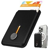 Sinjimoru MagSafe対応 カードケース 薄型 スライドボタン式 最大3枚収納 3100G磁力 交通系ICタッチ対応 iPhone 16/15/14/13/12シリーズ対応 M-Viica Button Wallet カーボンブラック