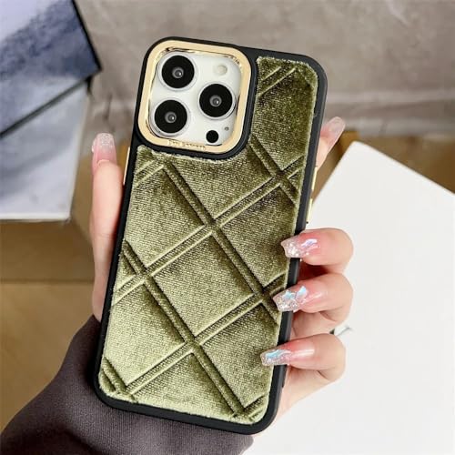 Coque iPhone 15 luxe en velours diamant antichoc pour une protection élégante