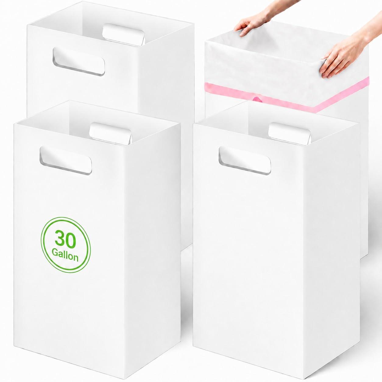Photo 1 of Ickimee 4 Pack 30 Gallon Cardboard Trash Cans