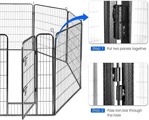 Jhsomdr Dog Playpen Foldable 12 Panels Dog Pen 24"/40" Height Pet Enclosure Dog Fence Outdoor with Lockable Door for Large/Medium/Small Dogs,Puppy Playpen,RV,Camping Pet Fence - Image 7