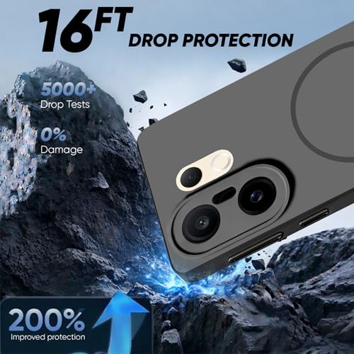 Image of KARWAN Slim Shockproof Back Case Cover Compatible with Vivo X200 FE,Dual Layer Armor Protection with Matt Finish, Heavy Duty Cover with Magnetic MagEase Wireless Charging (Black)