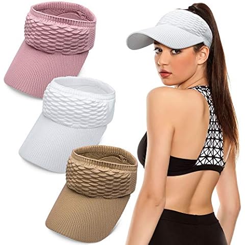 3 Pieces Women’s Knitted Sun Visor Hats Cover