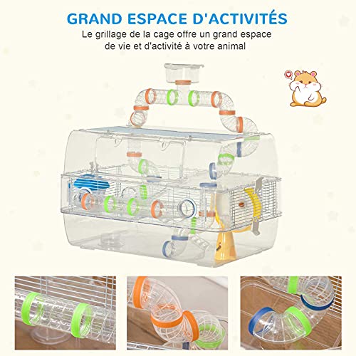 PawHut Gabbia per Criceti Multilivello con Tubi