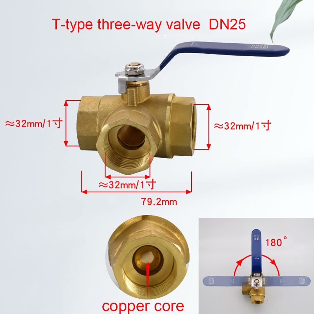 Valvola a Sfera Pipe t Port, valvola deviatrice PE Valvola a Sfera a Tre Vie, deviatori Doccia, 1/4" 3/8" 1/2" 3/4" 1" BSP Filettatura Femmina T-Port Adattatore connettore valvola a Sfera in Ottone a
