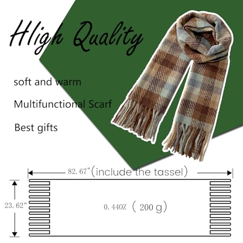 Scarf for Women Plaid Scarf Bulk Cashmere Feel Warm Soft Winter Scarves Lightweight Shawl Wraps3