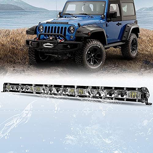 Led Barre Lumineuse Super Slim 20 pouces 50cm 90W Une Rangée Rampe a led barre de led Faisceau de Spot Feux Antibrouillard 12V 24V hors route Voiture Véhicules 4x4 SUV ATV Camion Tracteur Cover
