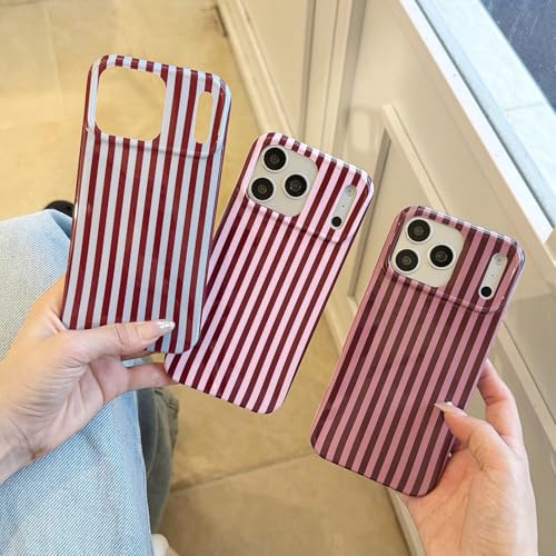 Coque iPhone 14 et 13 rayures marron foncé vertical protection 6.1 pouces