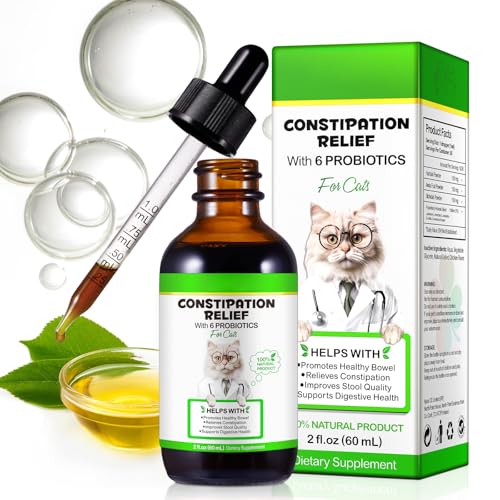 VOSIFSDIY Cat Constipation Relief Liquid Drops Supports Laxative Relief Cat Herbal Supplements Stool Softener Laxative Constipation Relief Chicken Flavour- 60ml / 2 fl.oz