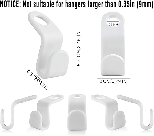 Miniatura 4 de 60 ganchos para colgar ropa, ganchos de plástico en cascada, ganchos extensores, ganchos de conexión para armario, armario, armario, ahorro de