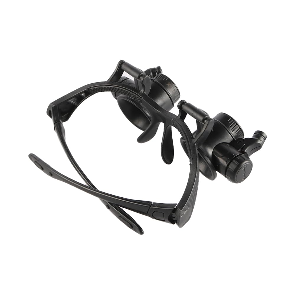 Sarini Watchmakers Magnifying Glasses Headband with 2 Lights Jewelry and Watch Repair Magnifier 16 Detachable Lenses (2.5X-25X Magnification) Double Eye Magnifier - Image 4