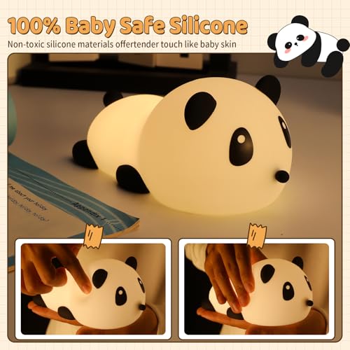 Image of Nursery Night Light 7-Color: Silicone Squishy Nightlights For Kids With Usb Rechargeable Cute Baby Light Decorative Room LED Lamp- Gifts For Children Toddler, White