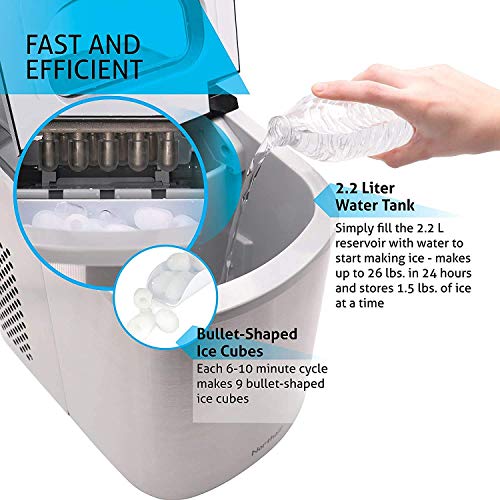 Fabricadora de hielo portátil 26 lbs/día miniatura 5