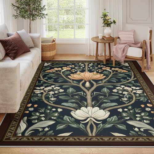 Tapis de Chambre Esthétique et Lavable pour Créer un Cocon Végétal Élégant
