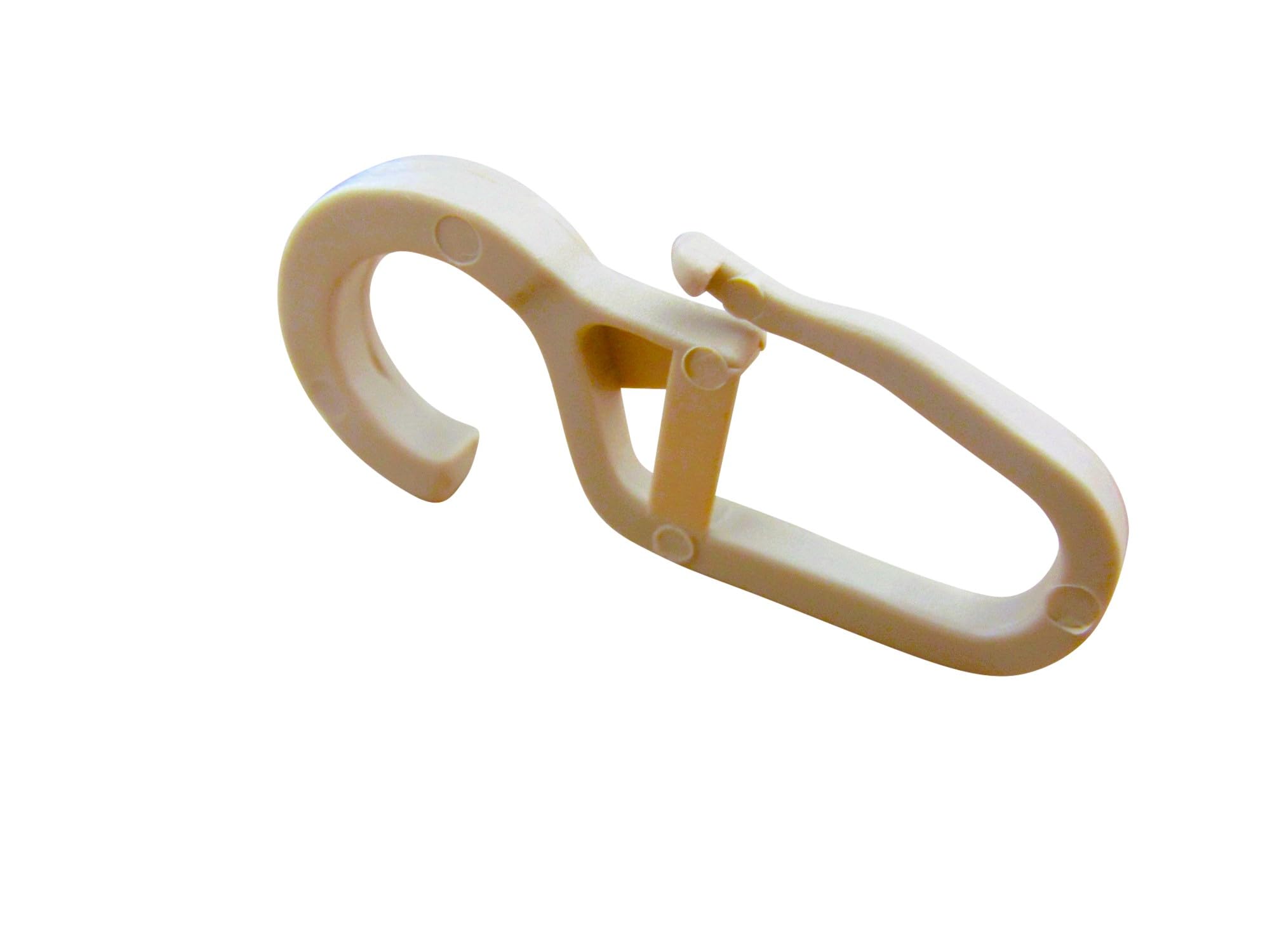 25-1000 Stück - Überklipshaken, Gardinenhaken, Faltenlegehaken beige Ø 10mm (beige 1000 Stück)
