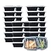 Nutribox [20 pack] 30 oz - meal prep containers 2 compartment lunch box with lids - BPA Free Reusable Lunch bento Box - Plastic food storage spill proof Microwave, Dishwasher and Freezer Safe