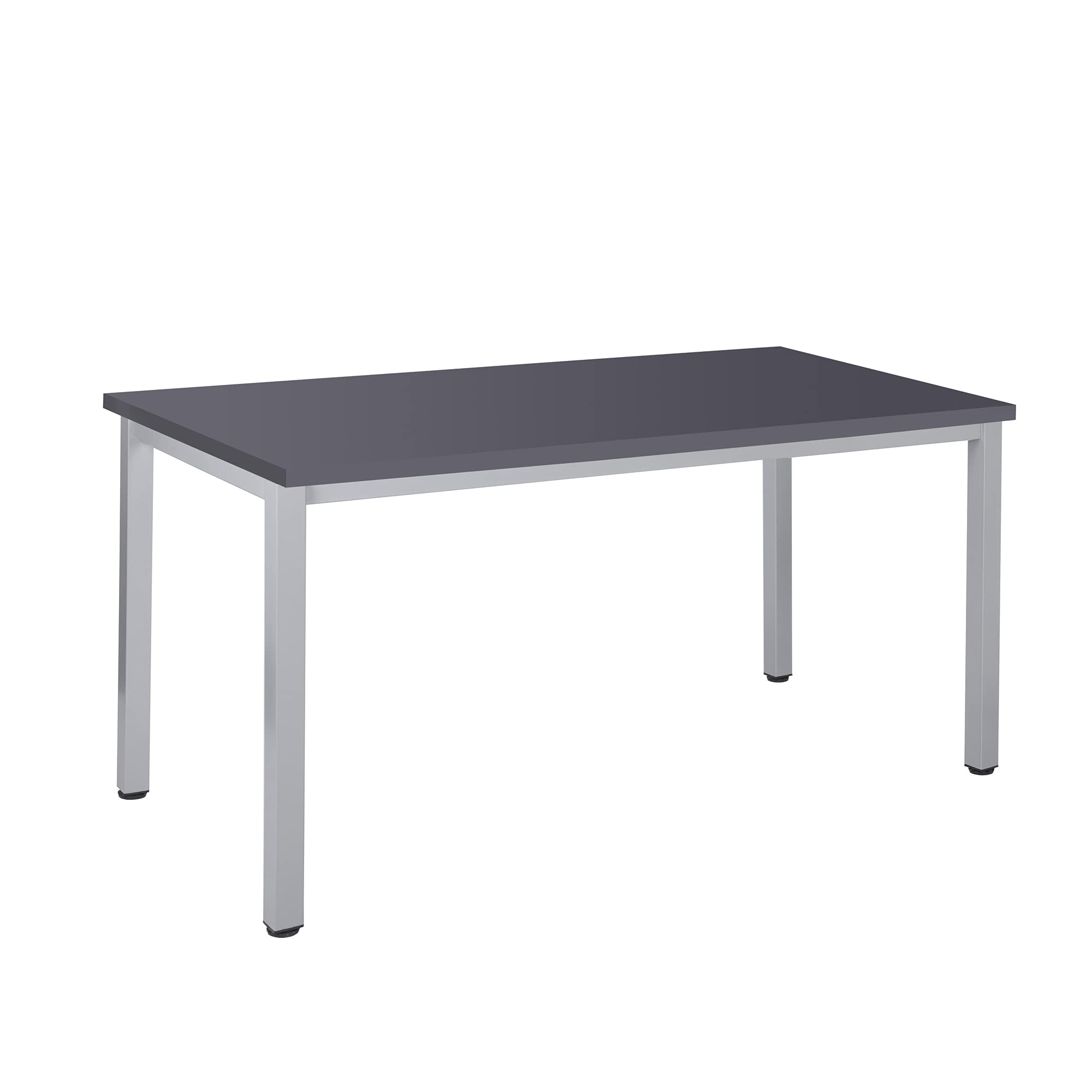 Bürotisch Schreibtisch Besprechungstisch graues Tischgestell quadratische Beine | PC-Tisch Arbeitstisch Konferenztisch Computertisch Homeoffice-Tisch Businesstisch, Anthrazit, 200 x 80 x 77,5 cm