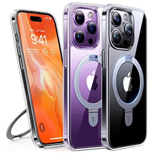 TORRAS Magnetic Ostand for iPhone 14 Pro Case, Built in Invisible Ring Stand, 12FT Military-Grade Shockproof