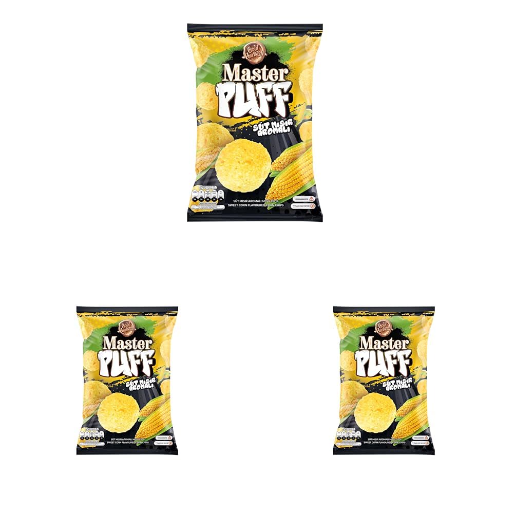 Master Puff Süt Mısırı Çeşnili Mısır Çerezi 90gr 3lü paket