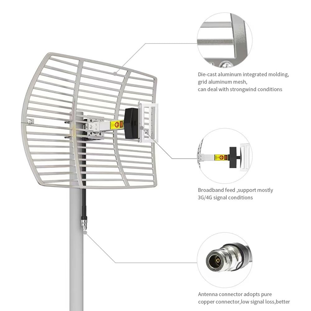 Amplificateur WiFi ultra longue portée - Grille parabolique directionnelle - WiFi 2,4 G - Haute performance - Antenne 15 dBi
