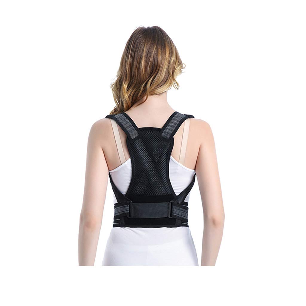 Corrector de Postura Hombres y Mujeres Fácil de Ajustar Desgaste Invisible Cómodo y Transpirable Espalda Y Mejorar la presión de Espalda Negro (Varios Tamaños) (Tamaño : XL)