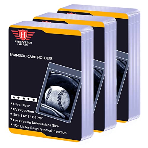 150ct Semi Rigid Card Holder -Collectible Card Sleeves Fit for Standard Cards, Baseball Cards, Trading Cards Sleeves Toploader Protector Card Sleeves Fit for MTG, YUGIOH, Football Cards, Sport Cards