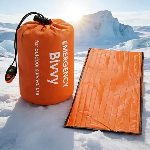 Bolsa de Dormir de Emergencia, Térmica, Impermeable, Ligera y Portátil Bivy Sack para Aire Libre, Escalada, Supervivencia y Viaje miniatura 1