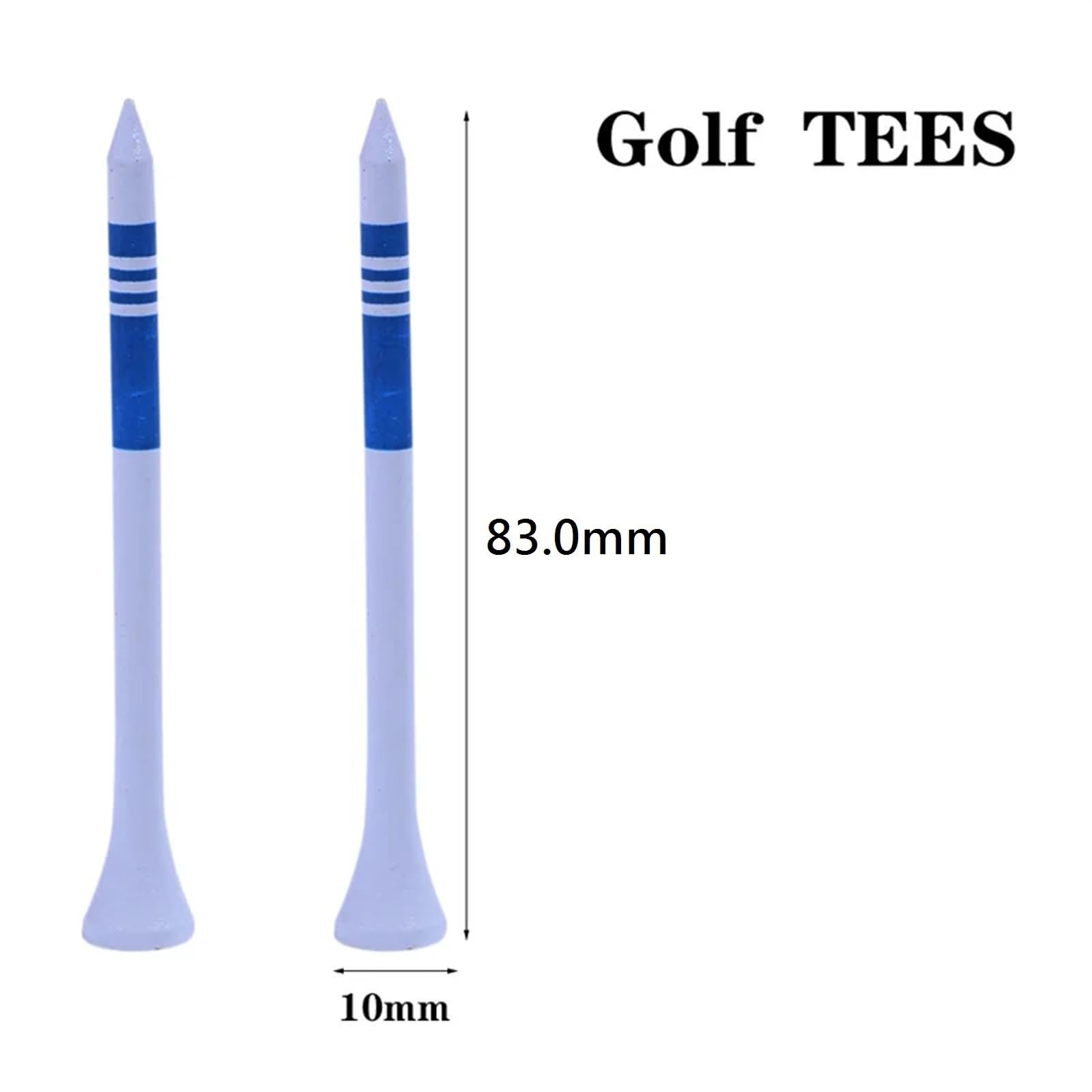 Golf Tee 100 Teile/Paket Golf Holz Tee Golf Nägel Weiß mit Streifen Mark Golf Zubehör Praxis Liefert FüR Einen Idealen Abschlag