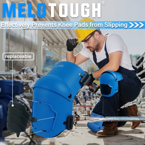 Image of MELOTOUGH Knee Pads for Work,Construction,Flooring,Gardening-Comfortable and Flexible(Blue)