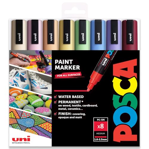 Posca PC-5M - Rotuladores permanentes a base de agua, 1,8-2,5 mm,...