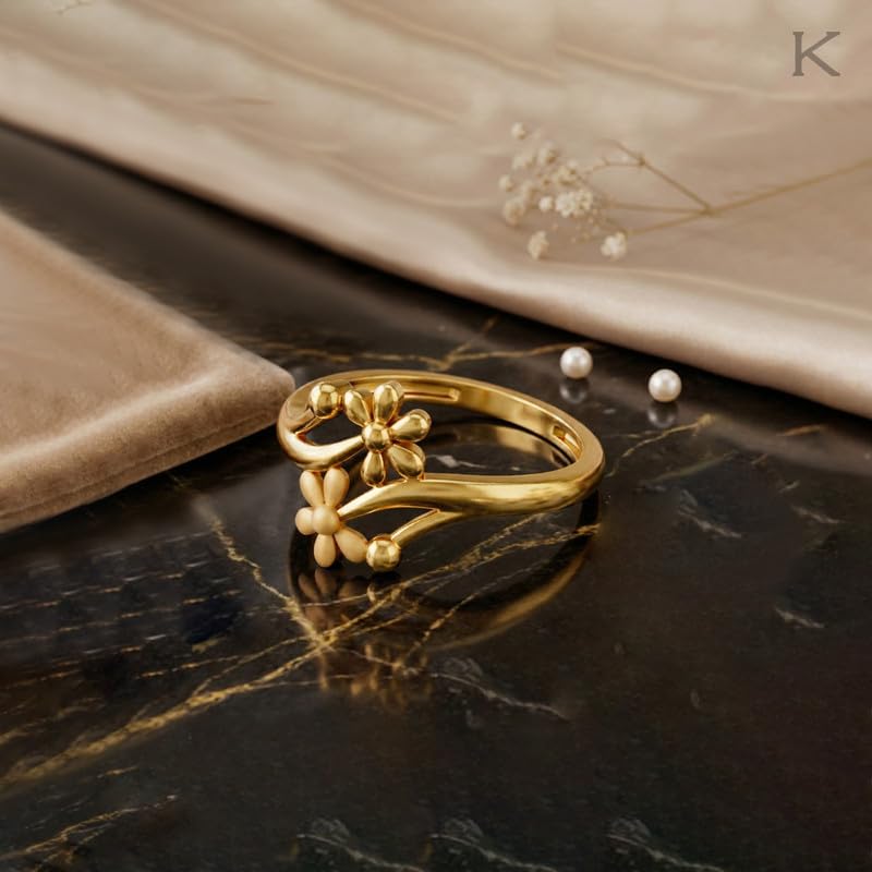 Image of KISNA 9KT / 14KT / 18KT Flossie Yellow Gold Ring For Women | S14