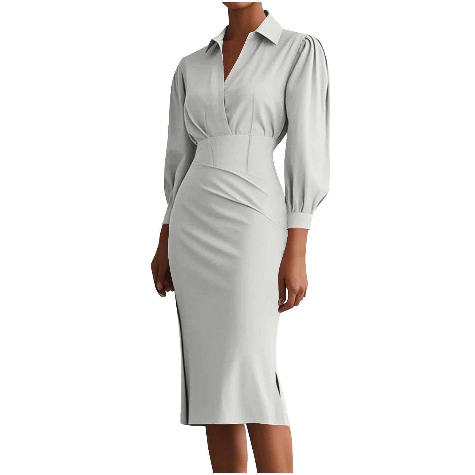 Fall Dresses for Women Fashion Bodycon Long Sleeve V Neck Party Club Outfits Going Out Business Casual Mini