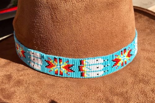 Image of Cowboy Western Beaded Hat Band Rodeo Style Handmade
