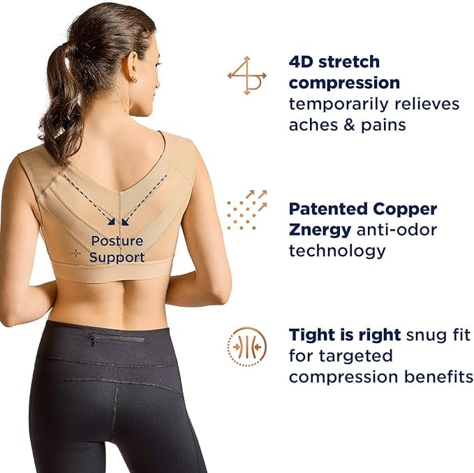 Tommie Copper Shoulder Support Bra, Posture Corrector with Back Support, Compression Bra, Back & Shoulder Support3