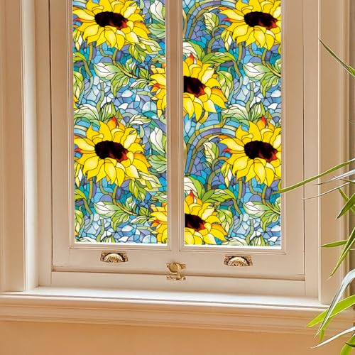 Vinilo decorativo para ventana con diseño girasol 15.7x40 in miniatura 4